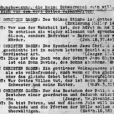 Flugblatt zur Kirchenwahl 1933, Verfasser: Franz Hildebrandt