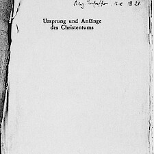 Dietrich Bonhoeffers Ausgabe von Eduard Meyers <q>Ursprung und Anfänge des Christentums</q>