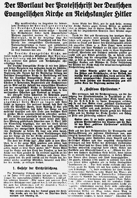 Basler Nachrichten vom 23. Juli 1936. Wortlaut der <q>Denkschrift an Hitler</q> (Auszug).