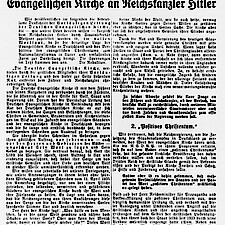 Basler Nachrichten vom 23. Juli 1936. Wortlaut der <q>Denkschrift an Hitler</q> (Auszug).