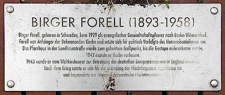 Gedenktafel Birger-Forell-Platz (Wilmd)