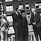 Union Theological Seminary, 1931. Präsident H. S. Coffin, Prof. Swift, Prof. R. Niebuhr, Prof. H. E. Ward (von rechts nach links).