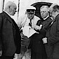 Konferenz von Chamby, 21.– 25. August 1936. V. l. Präses Koch, Generalsuperintendent Zoellner, Bischof Bell, Generalsuperintendent Dibelius.