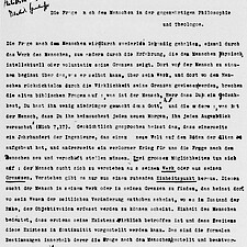 Manuskript der Antrittsvorlesung am 31. Juli 1930