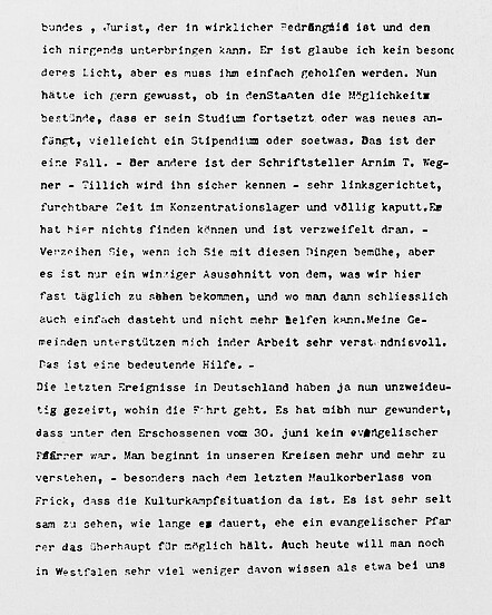Brief D. Bonhoeffers an Prof. Niebuhr vom 13. Juli 1934