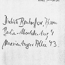 Plutarch-Ausgabe mit Bonhoeffers Namen und Adresse