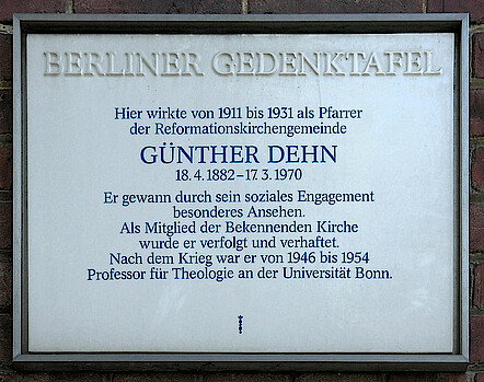Gedenktafel Wiclefstraße 33-35 (Moab) Günther Dehn