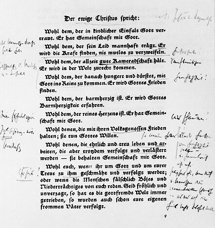 <q>Deutsche Gottesworte</q>. Bonhoeffers handschriftlicher Kommentar zur Verdeutschung der Bergpredigt von Reichsbischof Ludwig Müller.