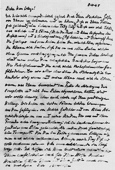 Brief des Vaters an Professor Joßmann in Boston vom 8. Oktober 1945