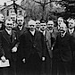 Mitglieder des Reichsbruderrats und Mitarbeiter des Präsidiums der Vorläufigen Kirchenleitung der Bekennenden Kirche bei einem Treffen in Bad Oeynhausen im Januar 1935